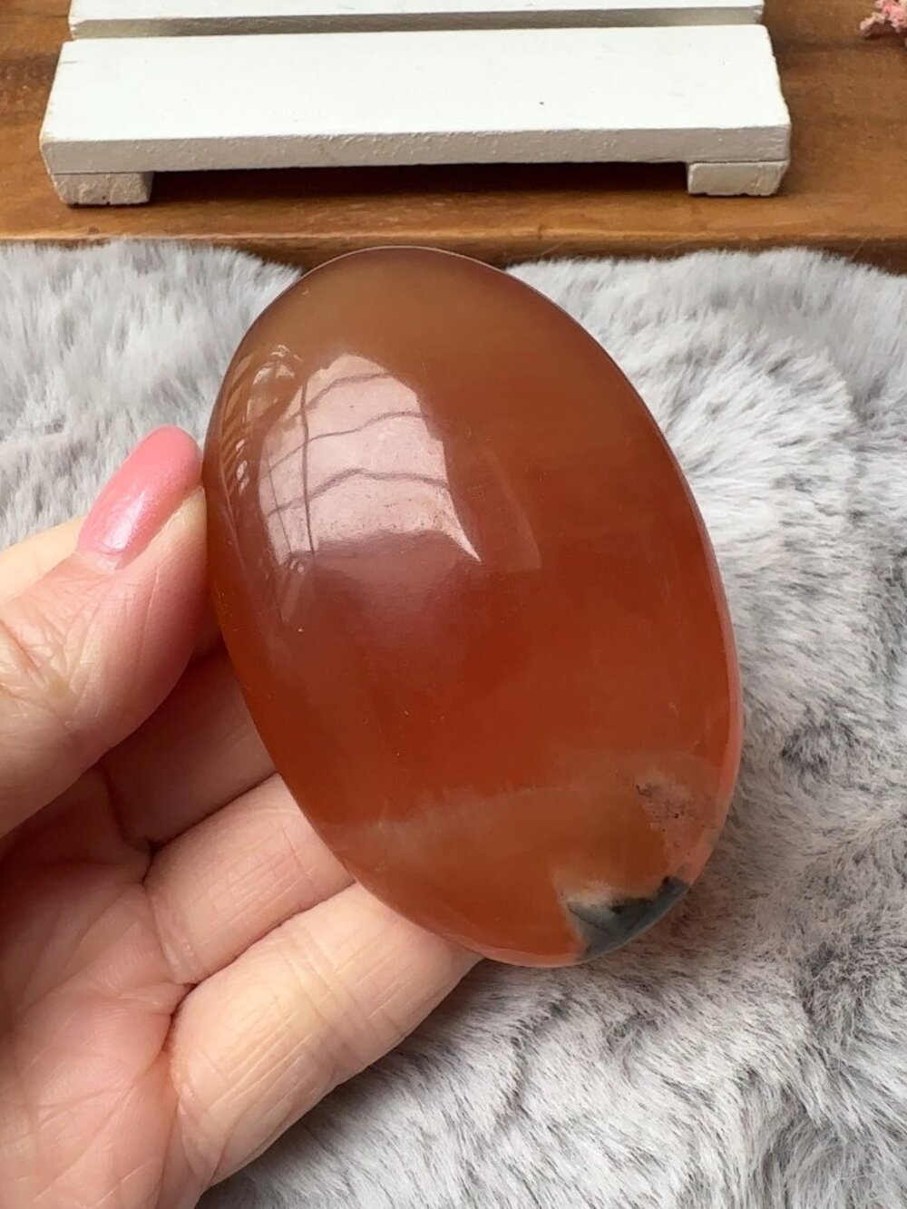 Beautiful Honey Calcite Palm Stone (H6)